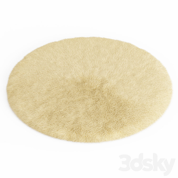 Round rug yellow 3DS Max - thumbnail 2