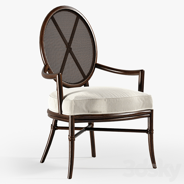 Oval X-Back Chair 3DS Max - thumbnail 1