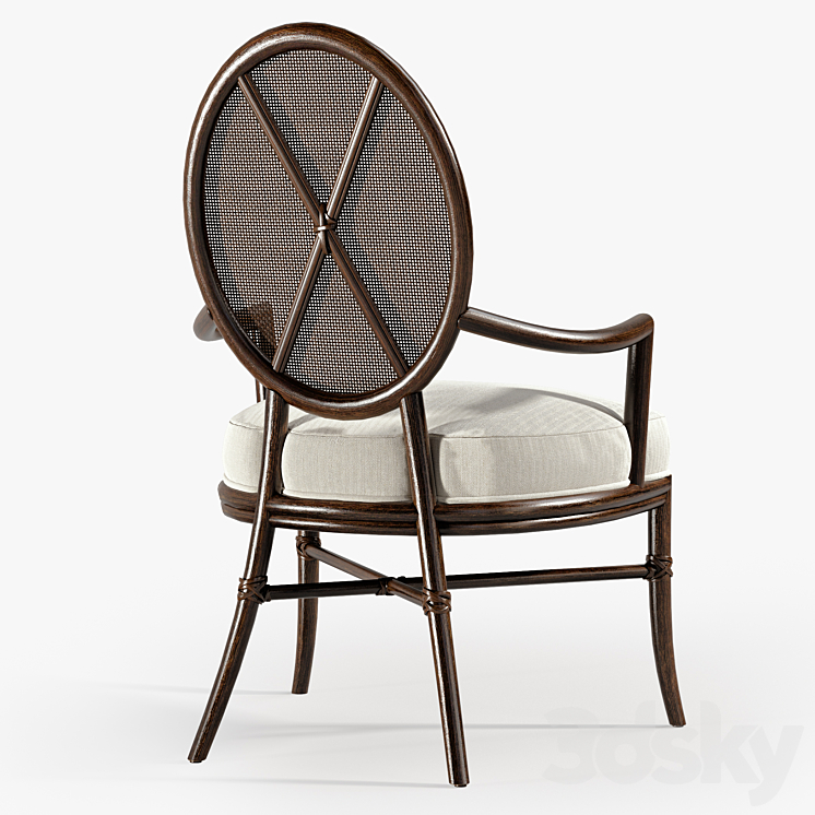 Oval X-Back Chair 3DS Max - thumbnail 2