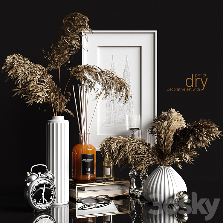 Decorative set with dry plants 2