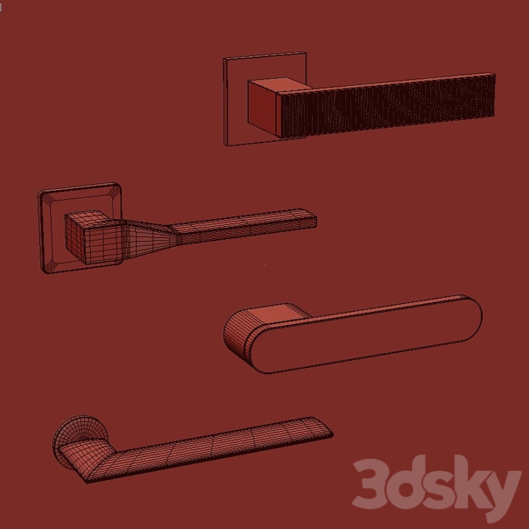 Door handles OLIVARI 3D Model