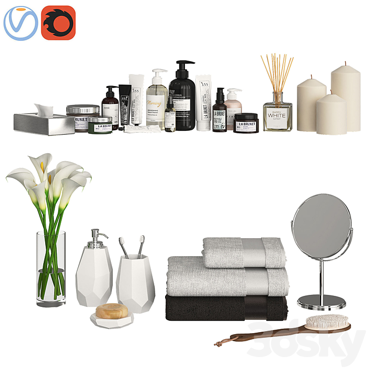 Bathroom Decor Accessories and Cosmetics 3DS Max - thumbnail 1