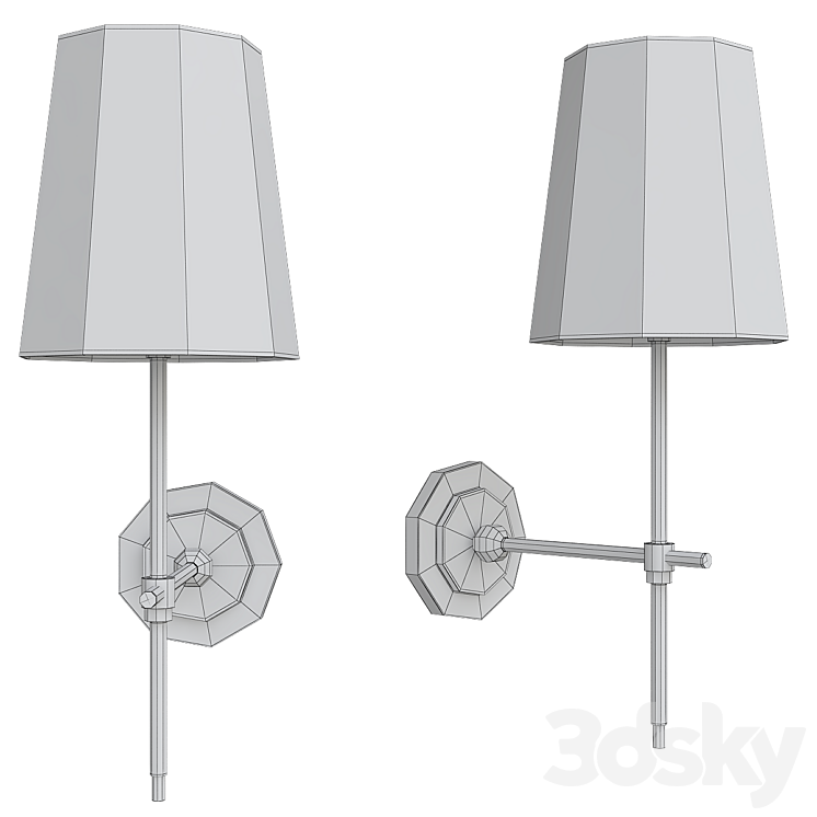 Adams Wall Sconce with Linen Shade 3D Model