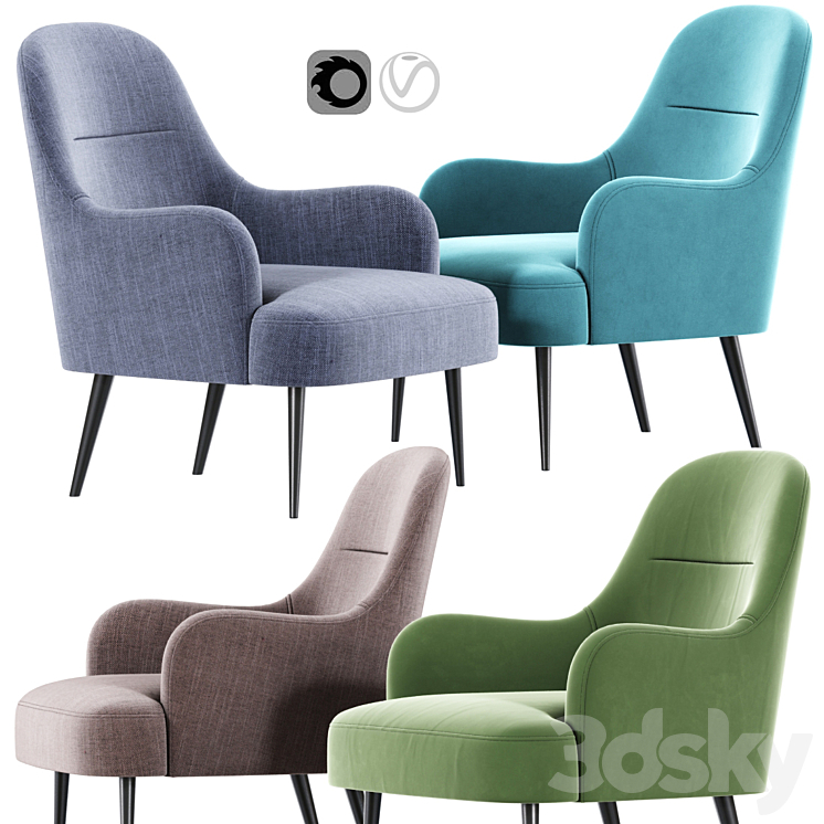 Nuevo lounge chair 02 3DS Max - thumbnail 1