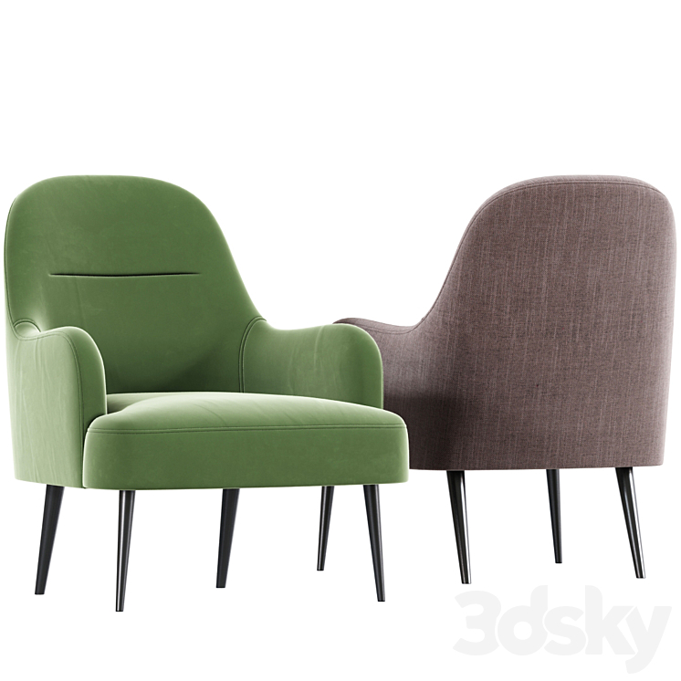 Nuevo lounge chair 02 3DS Max - thumbnail 2