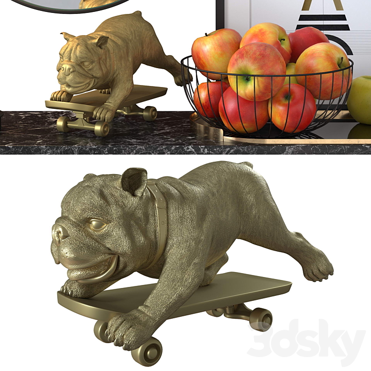Skating Dog and the BoConcept decor set 3D Model