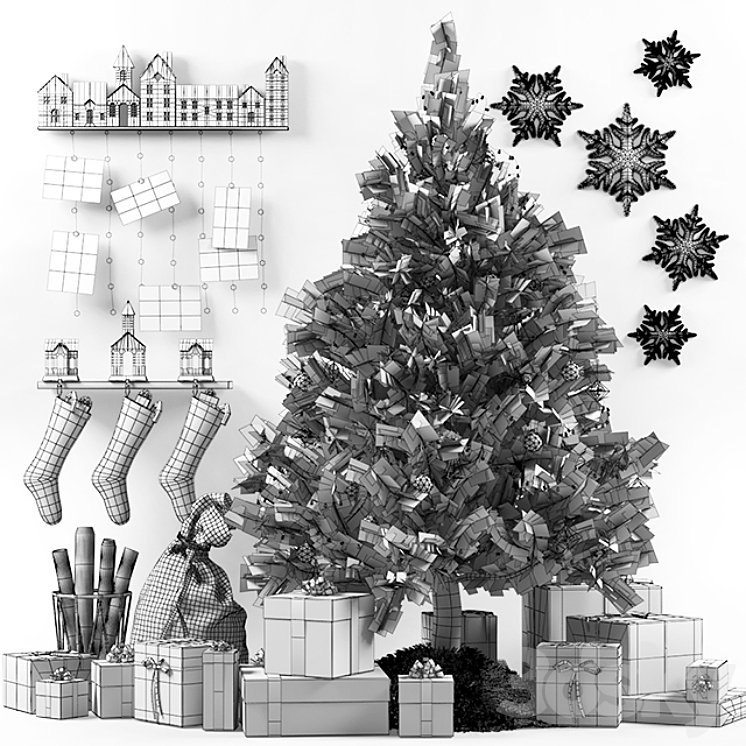 Christmas set 1 3D Model