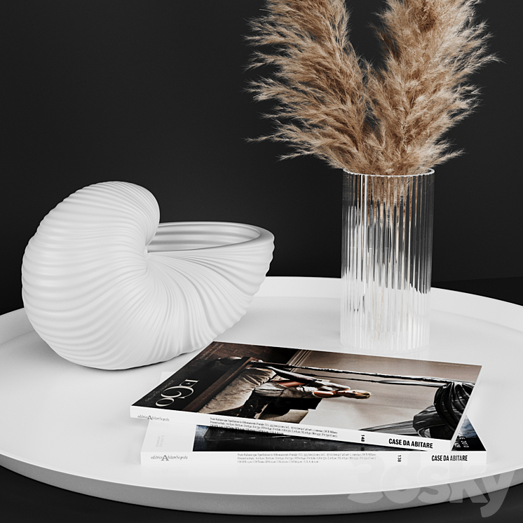 A decoratively artificial Pampas flower 3D Model