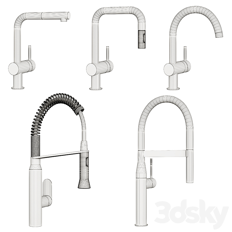 Kitchen faucets GROHE 3DS Max - thumbnail 2