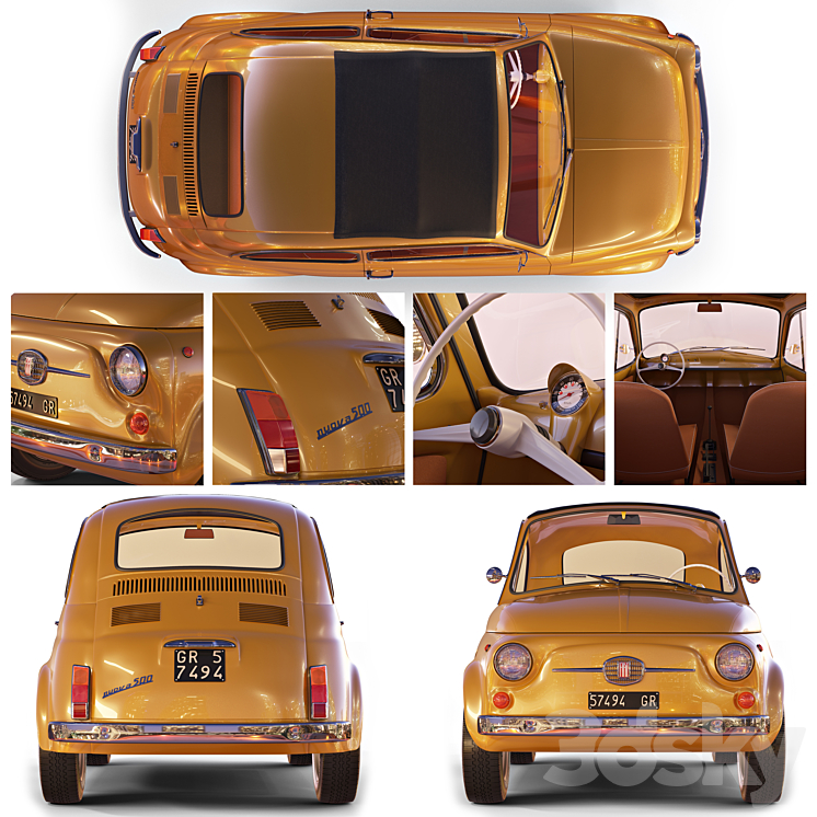 Fiat 500f 3D Model