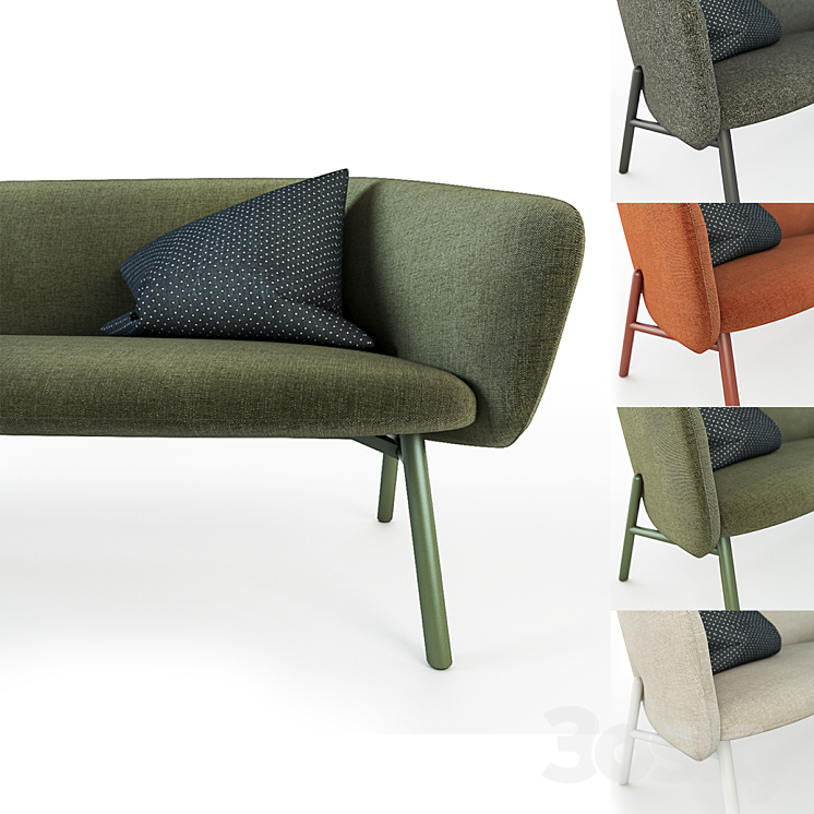 Kristalia Tuile sofa 3D Model