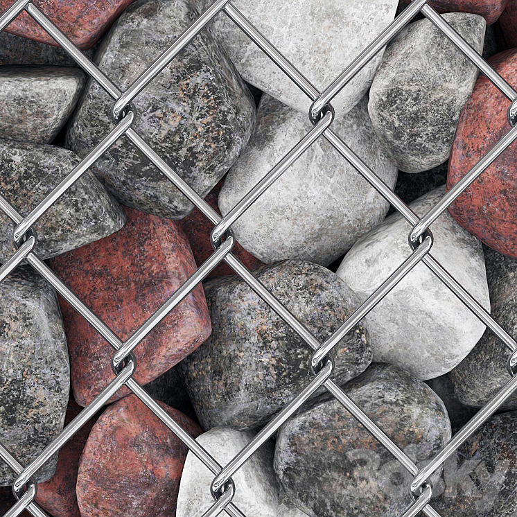Gabion medium stone color 3D Model