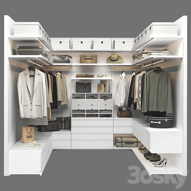 Poliform Ubik Walk-in Closet 3 3D Model