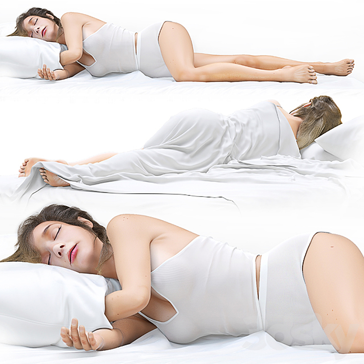 Sleeping girl 3D Model