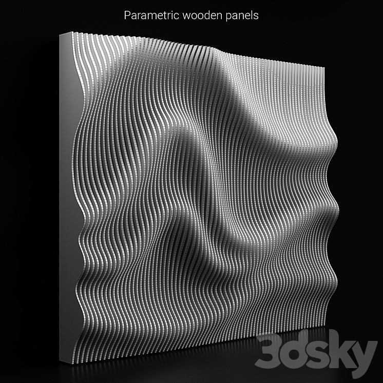 Parametric wooden panels 3D Model