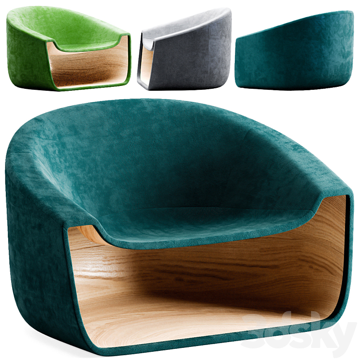 Booking Armchair 3DS Max - thumbnail 1