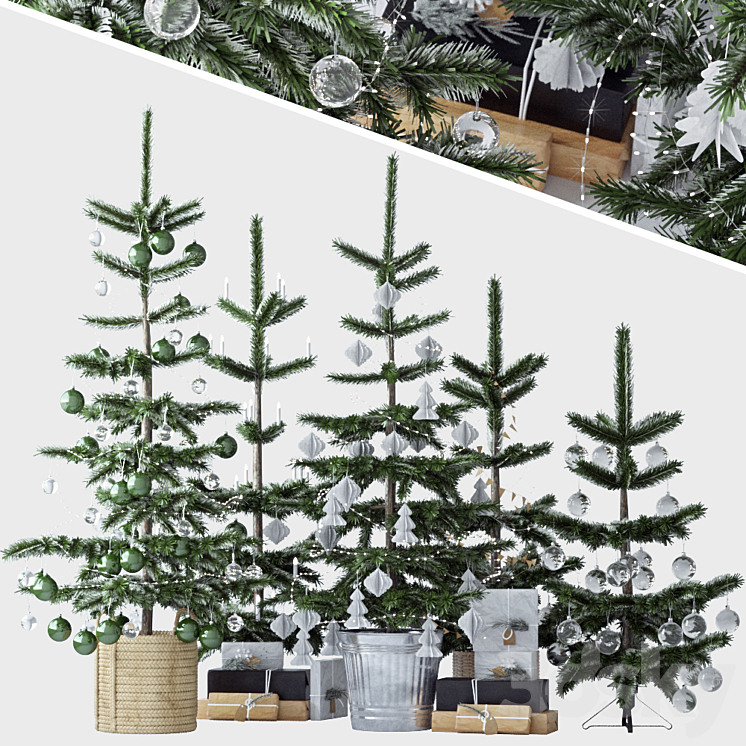 Christmas tree set 2 3DS Max - thumbnail 1