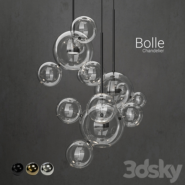 Chandelier Giopato & Coombes Bolle14 lights 2 3DS Max - thumbnail 2