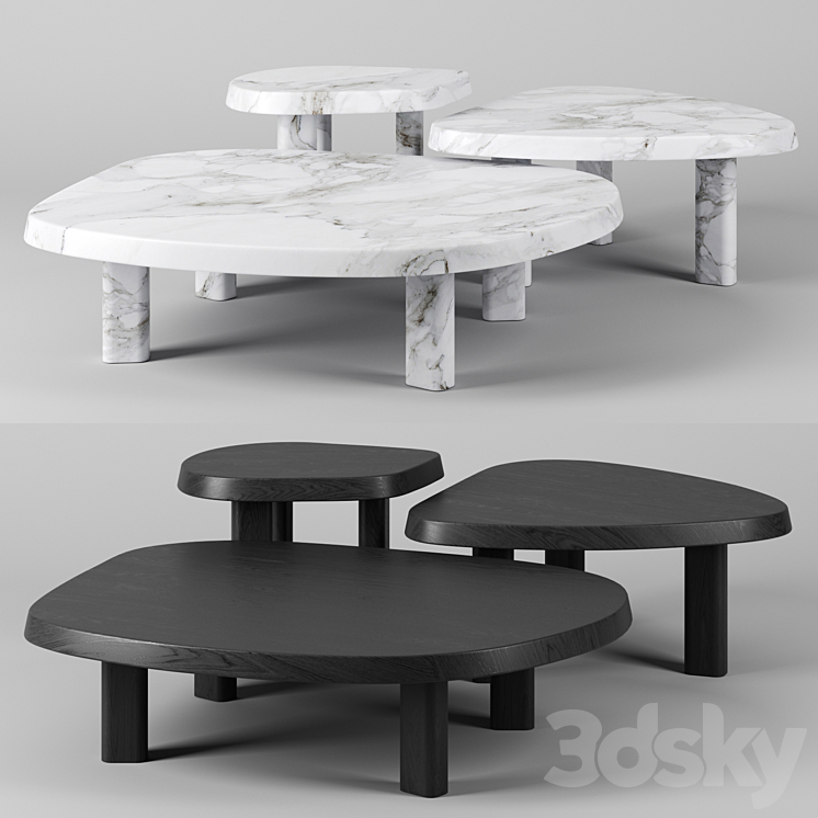 L Series Marble Coffee Table 3DS Max - thumbnail 1