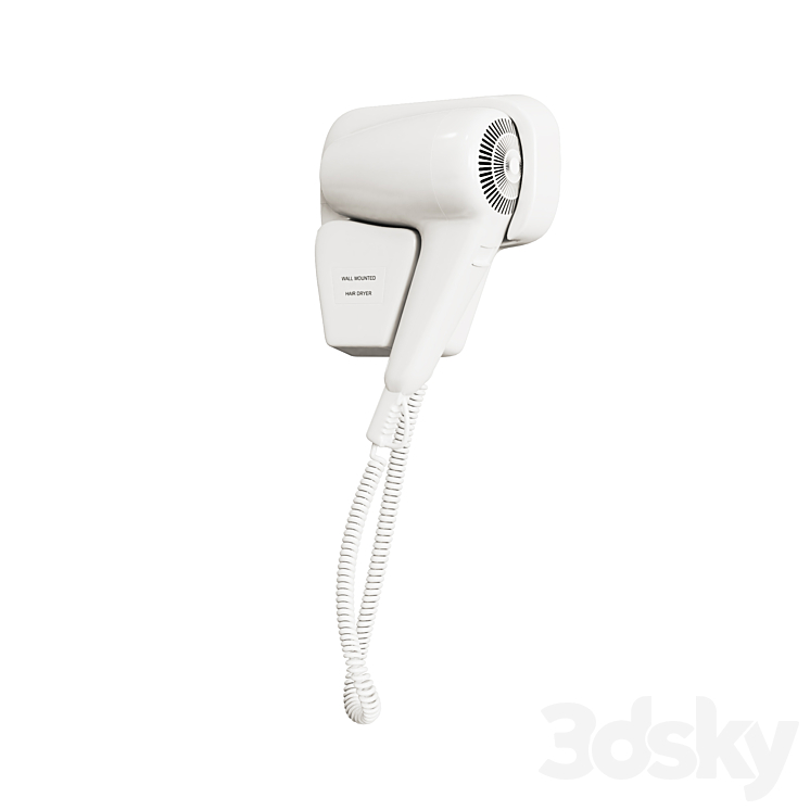 Wall mount hair dryer 3D Model