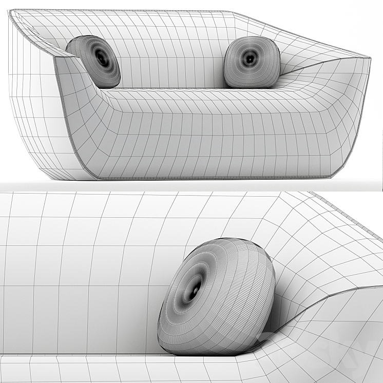 Nautil Sofa by Cedric Ragot for Roche Bobois 3DS Max - thumbnail 2
