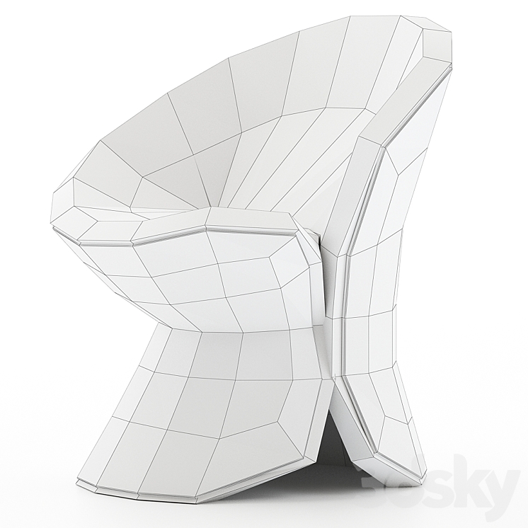Futuristic furniture armchair 3DS Max - thumbnail 2