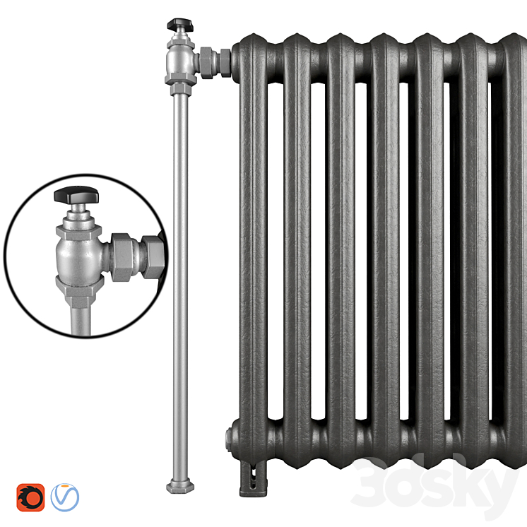 Cast iron radiators 3D Model