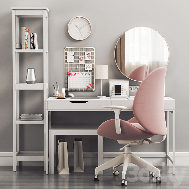 IKEA Women’s dressing table and workplace 3DS Max - thumbnail 2