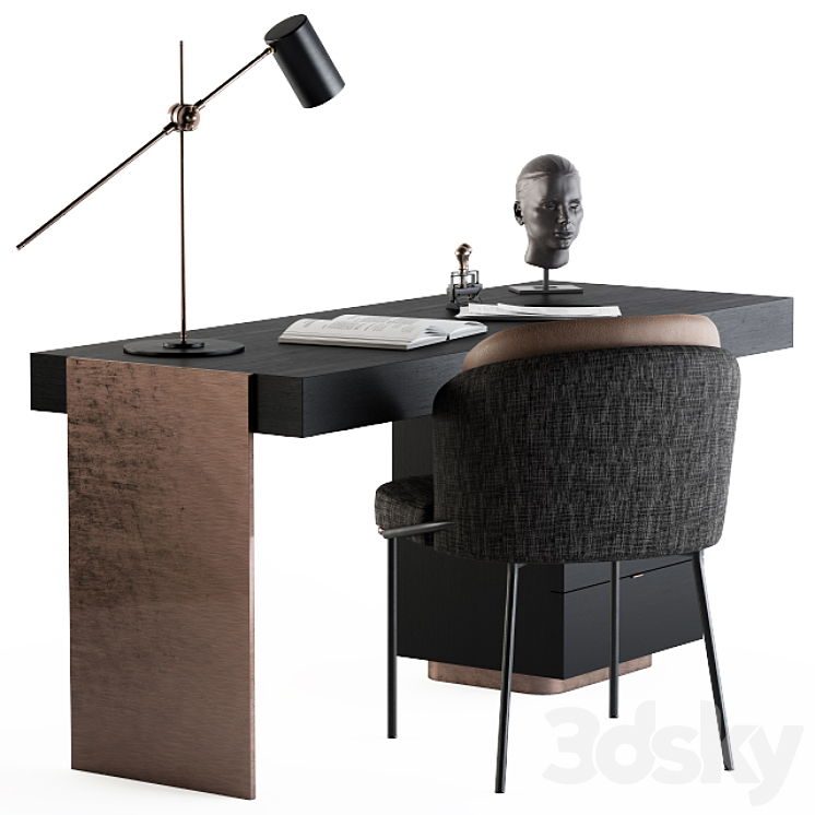 Minotti carson writing table 3D Model