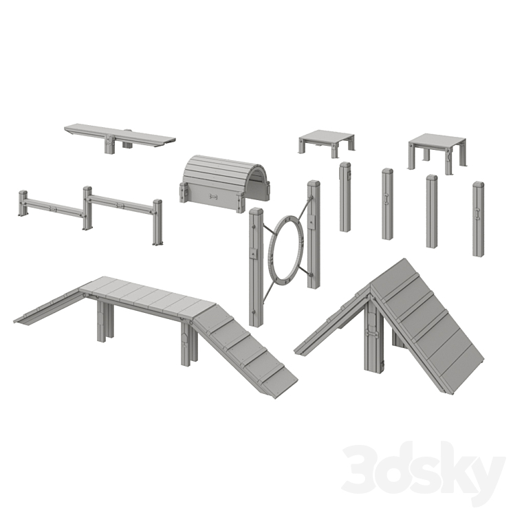 EQUIPMENT FOR THE DOG PARK 3D Model