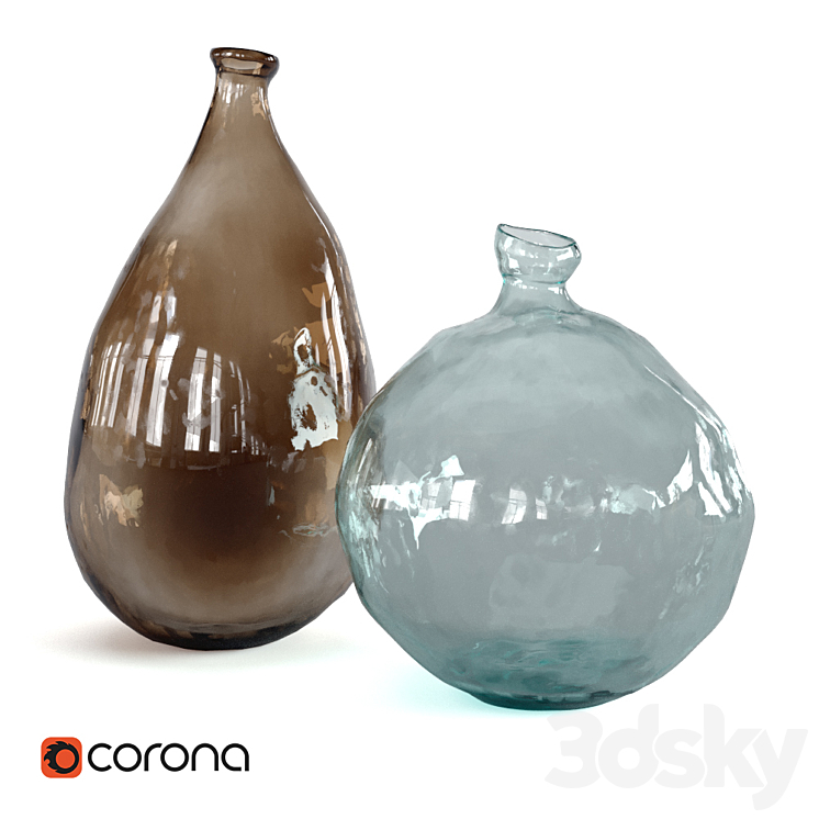 Zara home glass vases 3DS Max - thumbnail 1