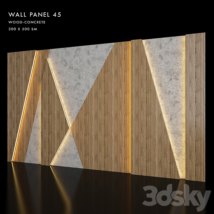 Wall Panel 45 3DS Max - thumbnail 1
