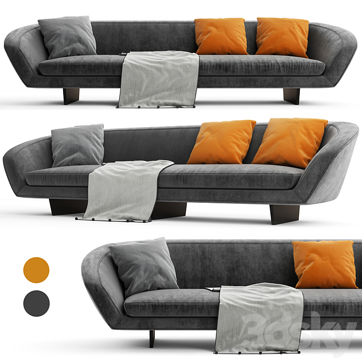Reflex Angelo Segno lounge sofa 3DS Max - thumbnail 1