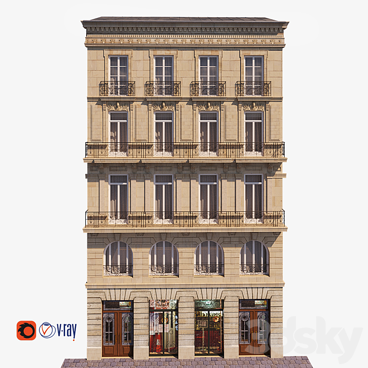 Facade for background 9 3DS Max - thumbnail 1