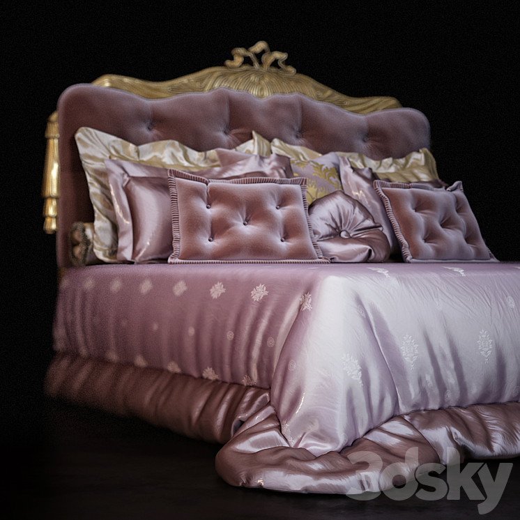 luxurious bed 3DS Max - thumbnail 2
