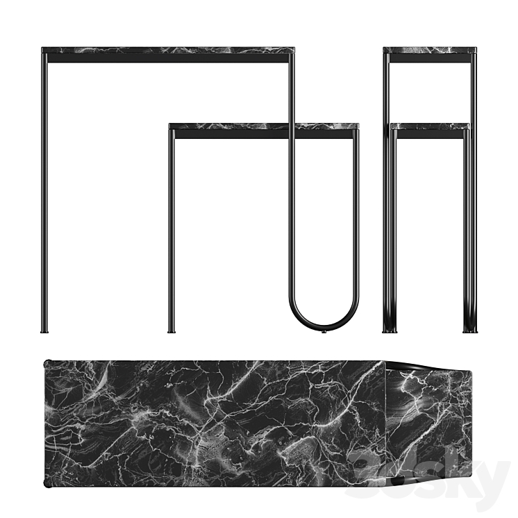Marble Console Table 3D Model