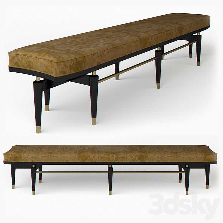 Contemporary upholstered bench 3DS Max - thumbnail 1