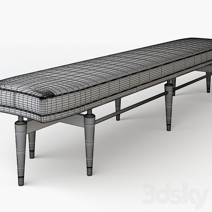 Contemporary upholstered bench 3DS Max - thumbnail 2