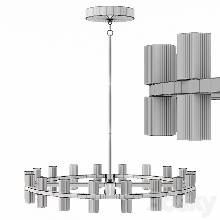 Restoration Hardware ARCACHON ROUND CHANDELIER 36 Nickel 3D Model