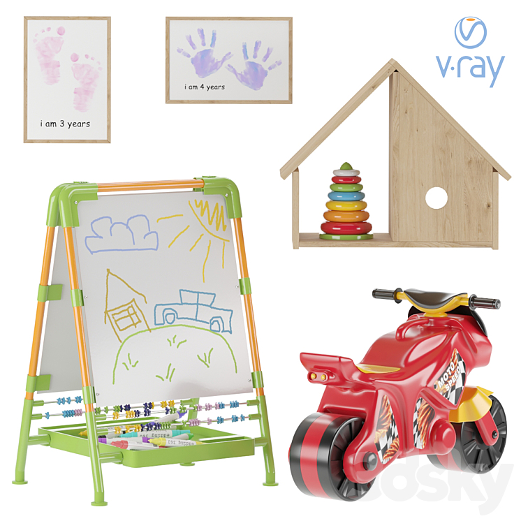 Toys and furniture set 001 3DS Max - thumbnail 1