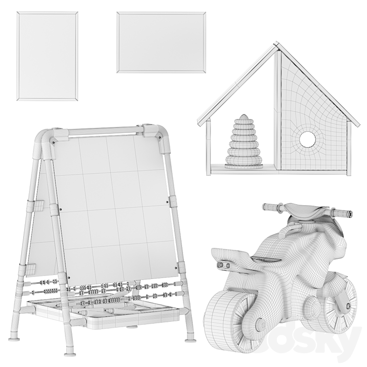Toys and furniture set 001 3DS Max - thumbnail 2