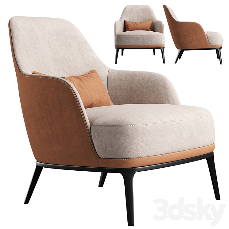 Poly F Armchair 3DS Max - thumbnail 1