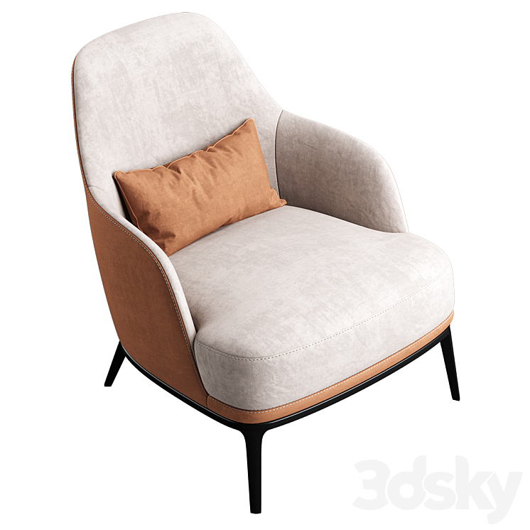 Poly F Armchair 3DS Max - thumbnail 2