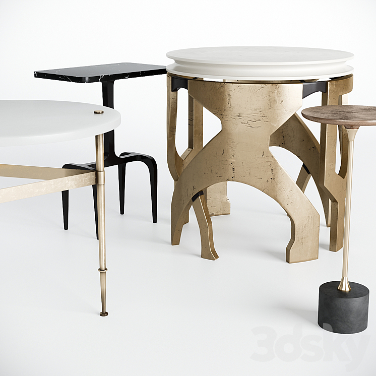 Side tables and accent tables set 3D Model