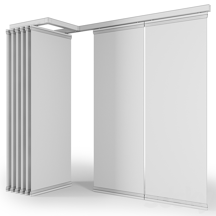 Glass Sliding Partition Walls 3D Model