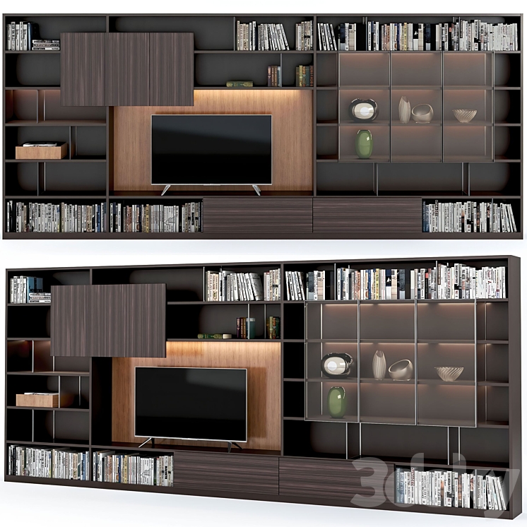 TV zone Molteni 505 wall system 3DS Max - thumbnail 1