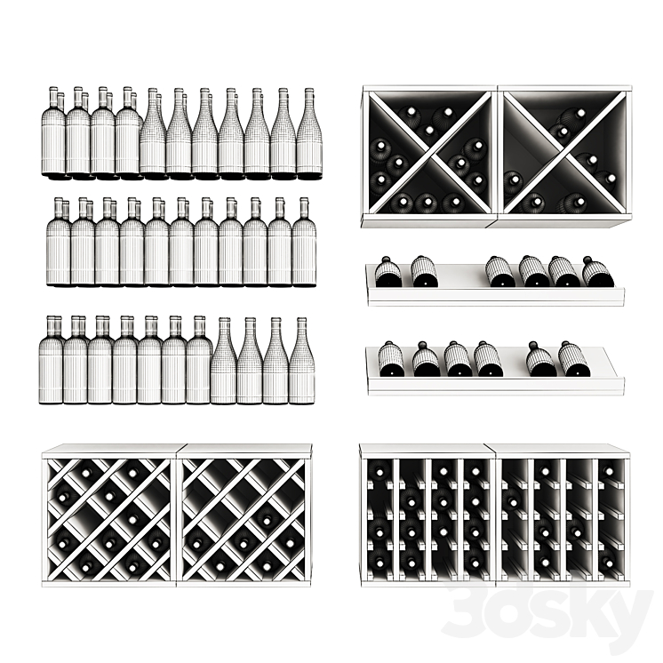 Wine set 3D Model