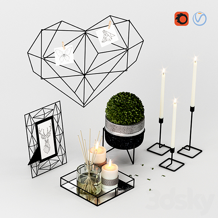 Decorative set 2 3D Model