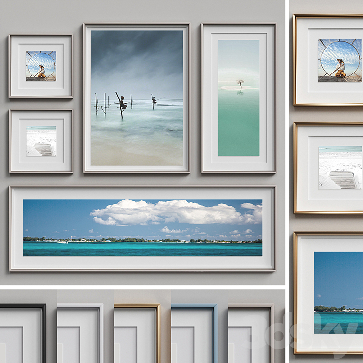 Nice Picture Frames Set 8 Frame 3D model