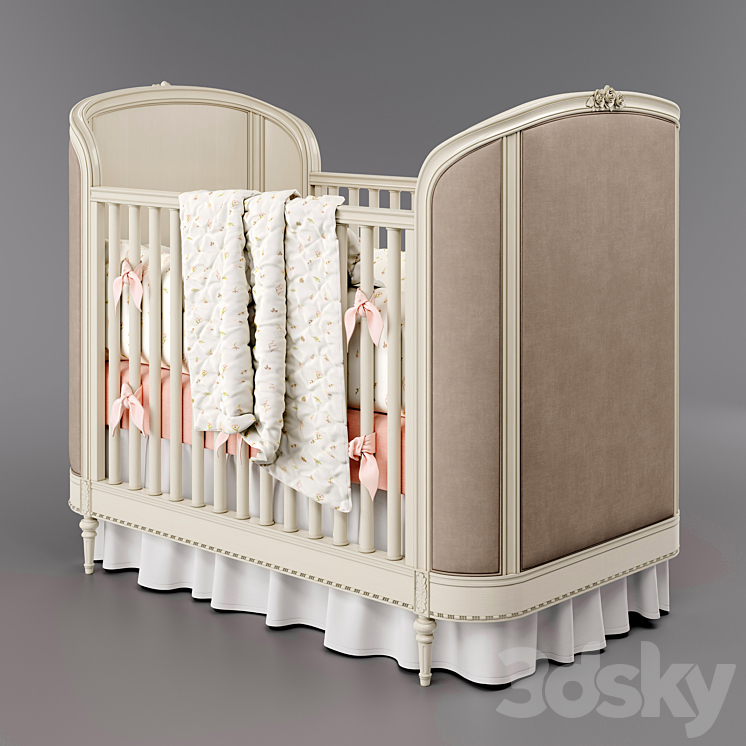 3DSKY AVELINE PANEL CRIB Restoration Hardware 3D Model NEW